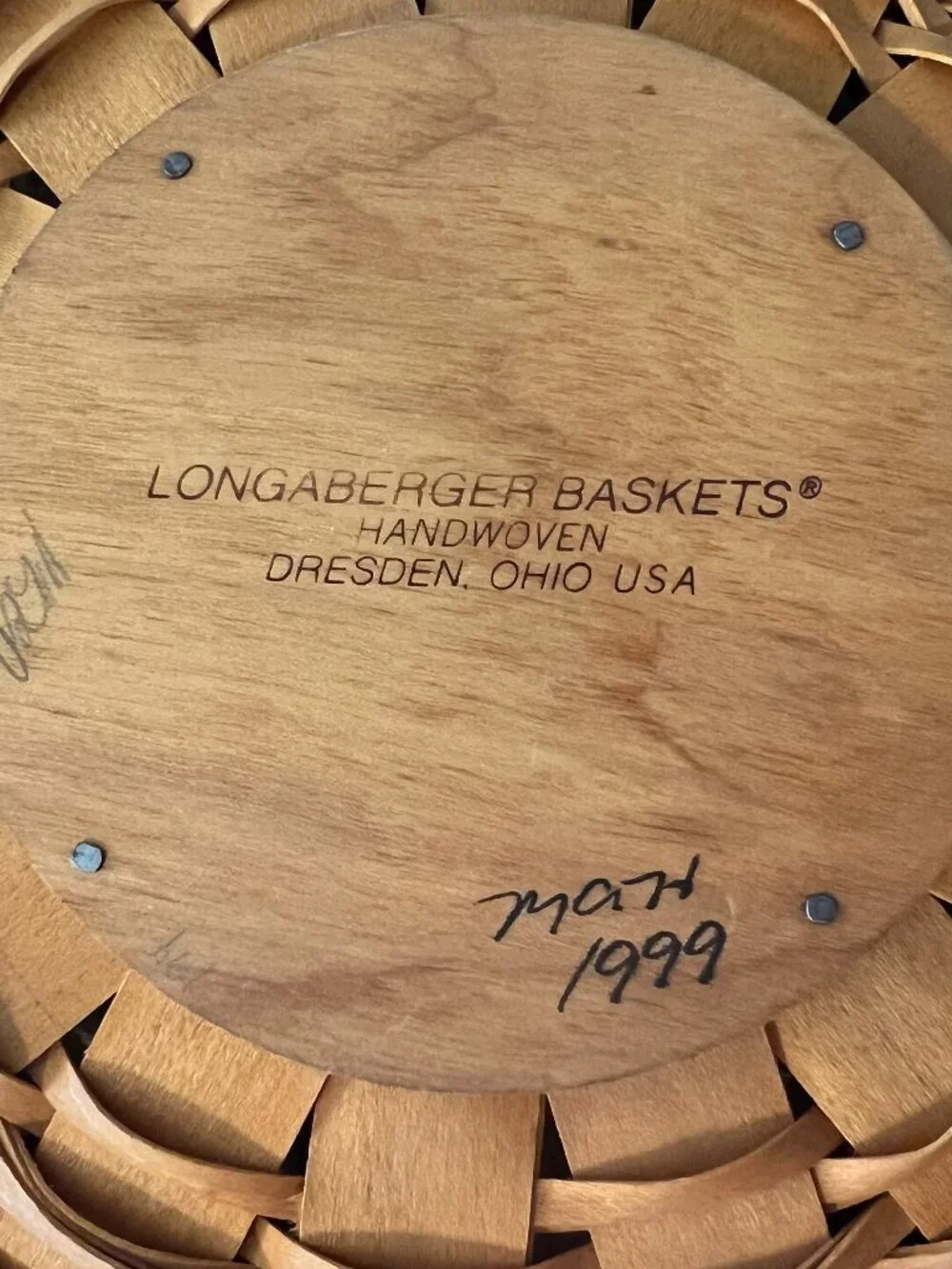 Longaberger – 1999 Edition Christmas Collection Popcorn Basket